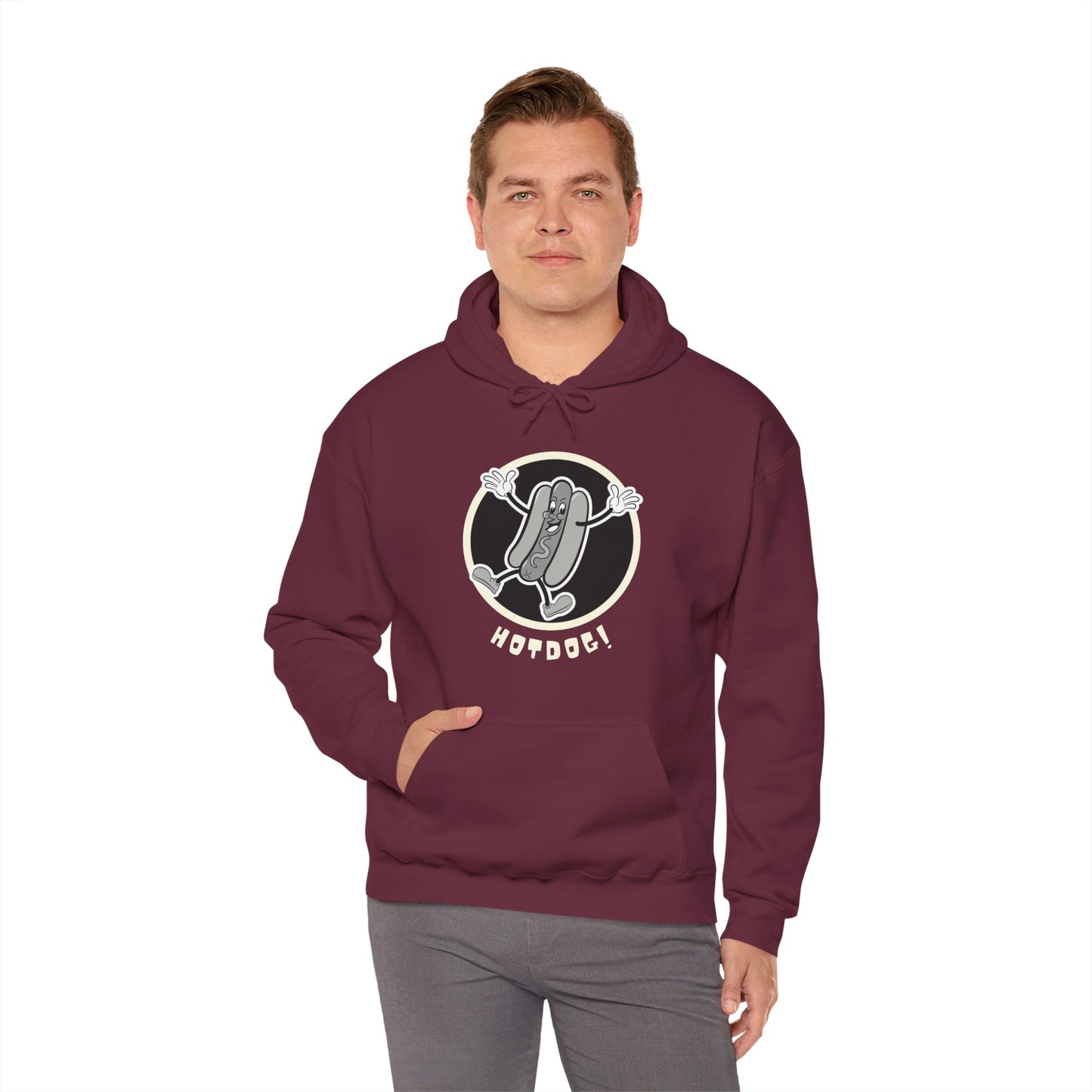 Hotdog! Vintage Cartoon Adult Unisex Hoodie
