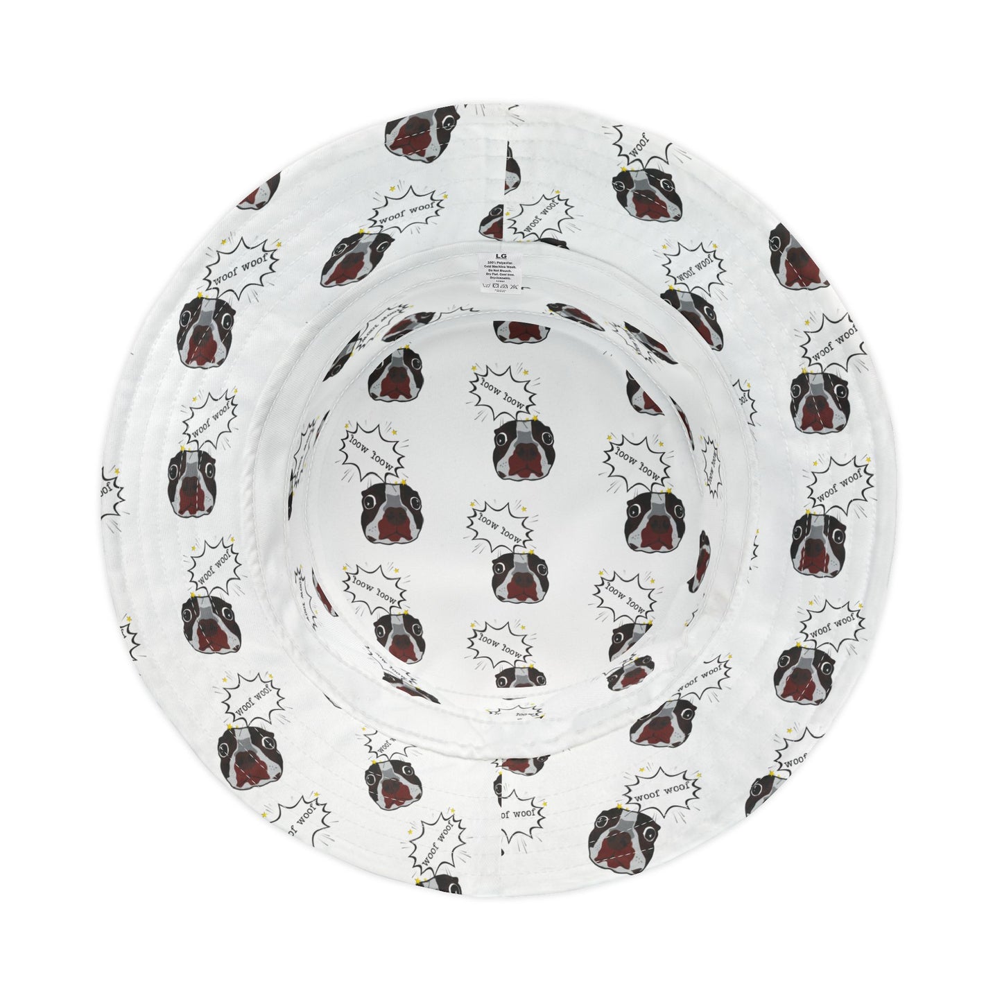 Woof Woof Dog Print Bucket Hat