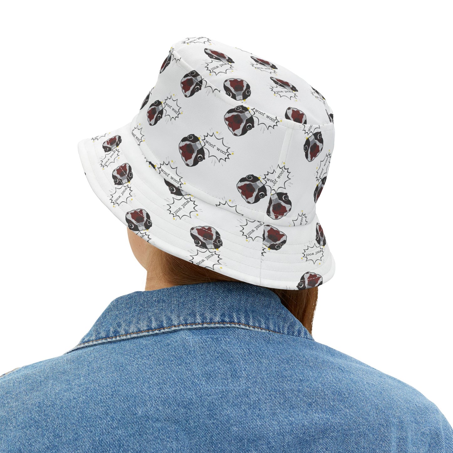 Woof Woof Dog Print Bucket Hat