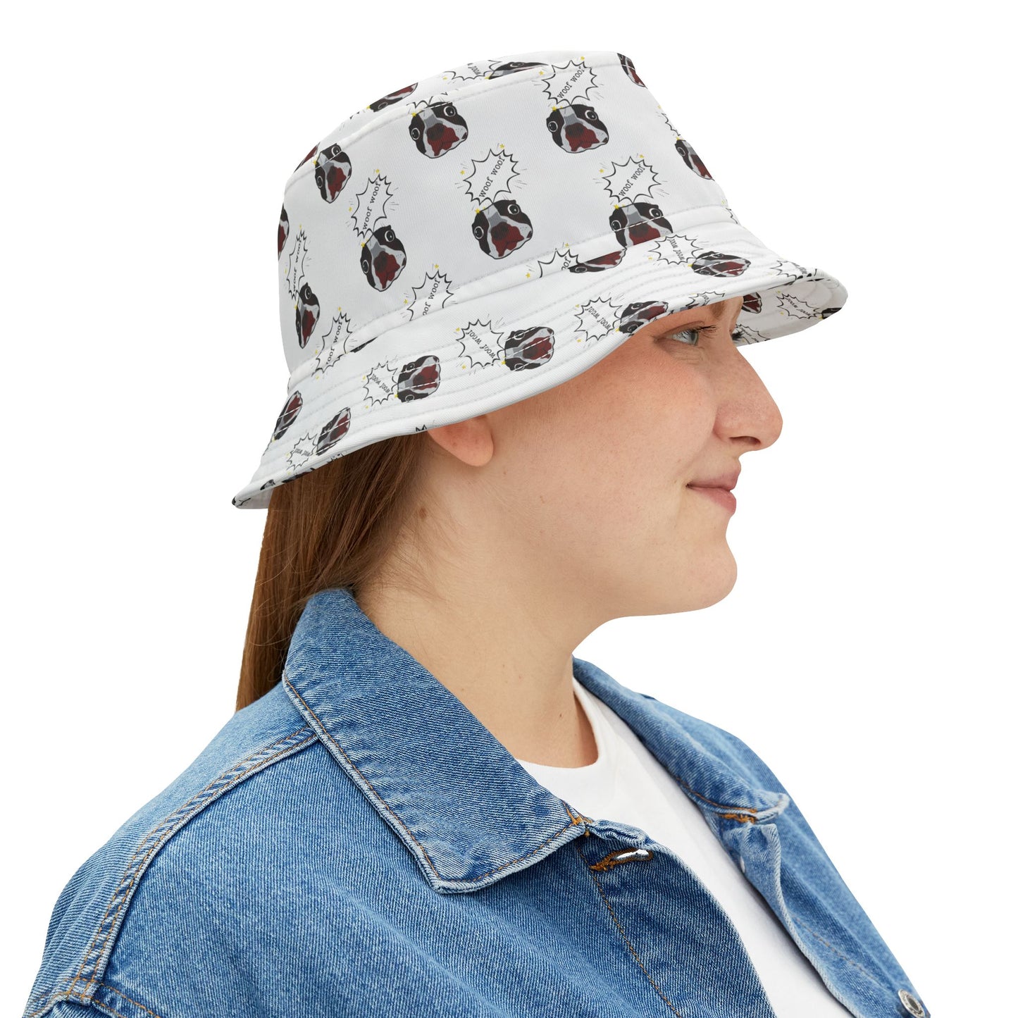 Woof Woof Dog Print Bucket Hat