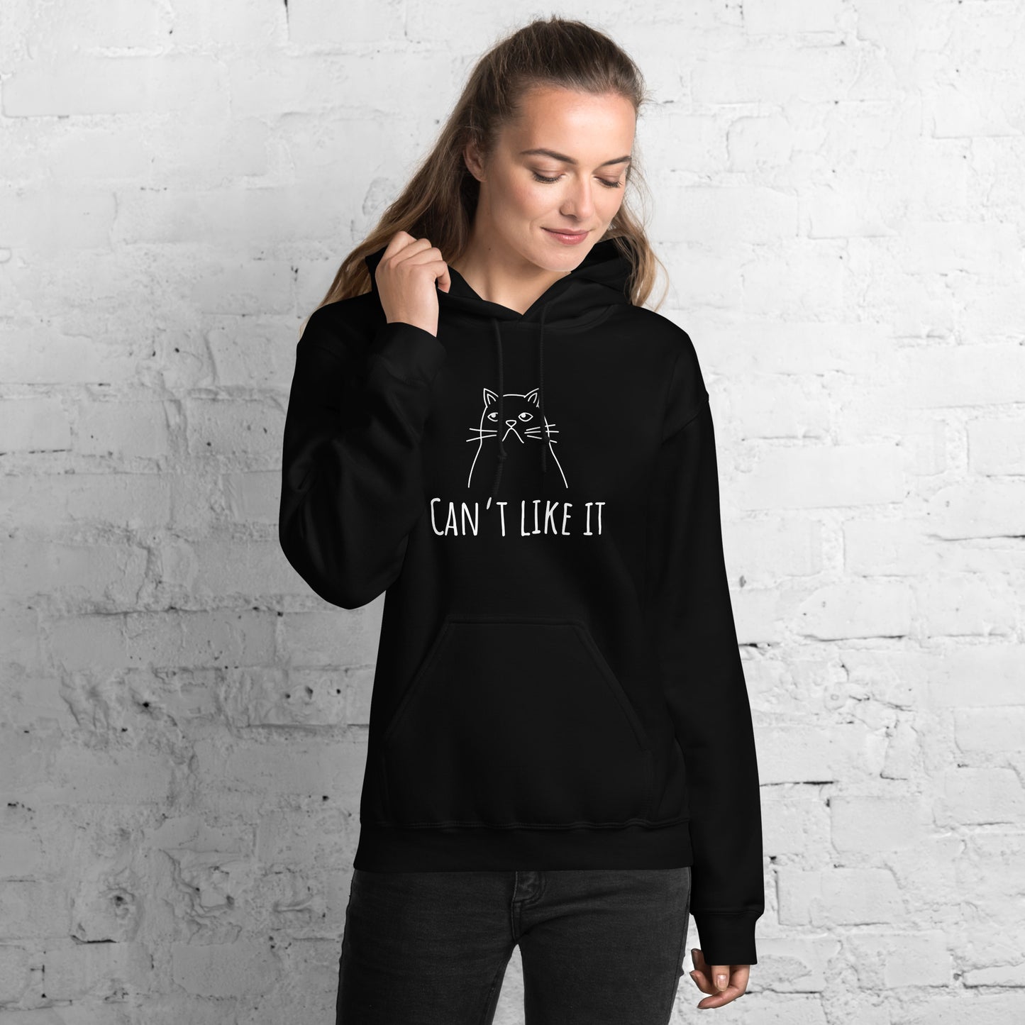 Can't Like It Grouchy Cat Adult Unisex Hoodie